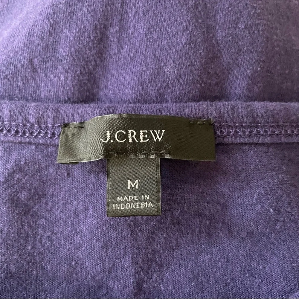 J Crew Twist Front Tank Top Medium Purple Slub Cotton Blend Crewneck Classic